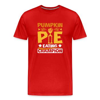 Pumpkin pie eating champion - Männer Premium Bio T-Shirt - Rot - Vorne - Damien (186cm)