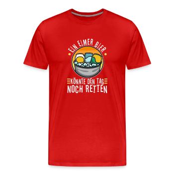 Un seau de bière pourrait encore sauver la mise - T-shirt bio Premium Homme - rouge - Devant - Damien (186cm)