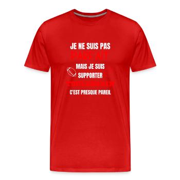 Supporteur Toulousain Parfait Rugby - T-shirt bio Premium Homme - rouge - Devant - Damien (186cm)
