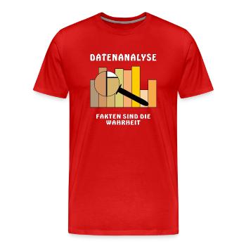 LES FAITS SONT LA VÉRITÉ - T-shirt bio Premium Homme - rouge - Devant - Damien (186cm)