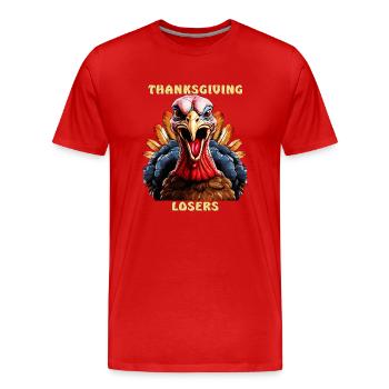 TURKEY THANKSGIVING LOSERS - Men's Premium Organic T-Shirt - red - Front - Damien (186cm)