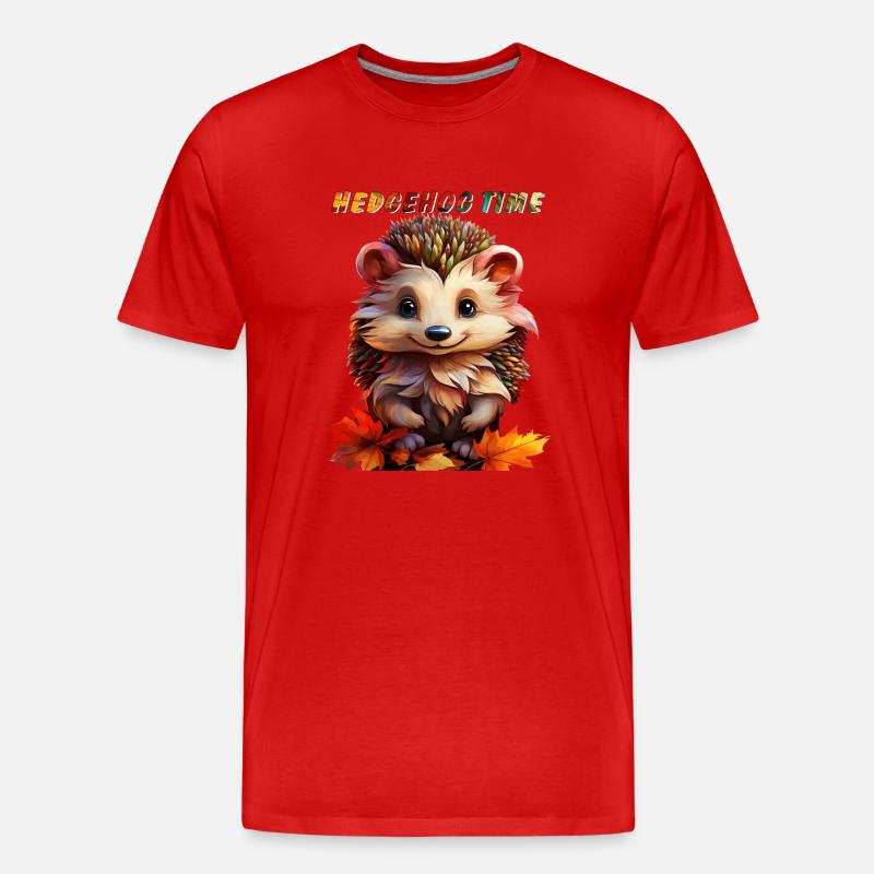 HEDGEHOG TIME - Männer Premium Bio T-Shirt - Rot