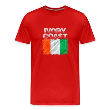 Côte d’Ivoire - T-shirt bio Premium Homme - rouge - Devant - Damien (186cm)