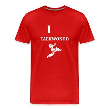 taekwondo - T-shirt bio Premium Homme - rouge - Devant - Damien (186cm)