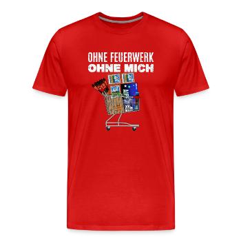 Sans feu d’artifice, sans moi - T-shirt bio Premium Homme - rouge - Devant - Damien (186cm)