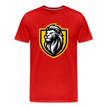 Bouclier du Lion - T-shirt bio Premium Homme - rouge - Devant - Damien (186cm)