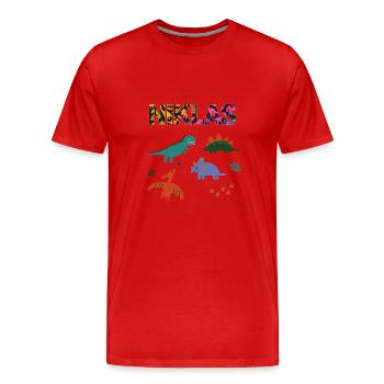 NIKLAS - Schöner Jungen Name mit Dinosaurier - Männer Premium Bio T-Shirt - Rot - Vorne - Damien (186cm)