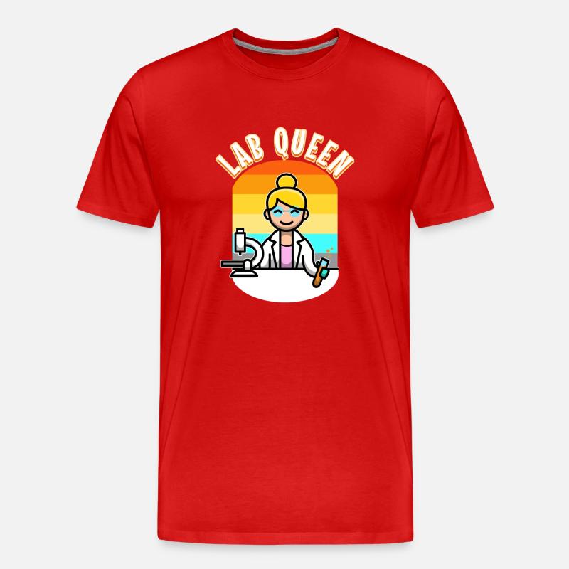 Lab Queen - Männer Premium Bio T-Shirt - Rot