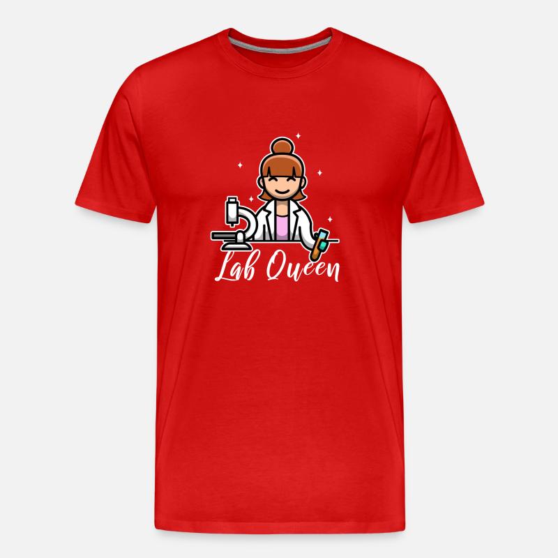 Lab Queen - Männer Premium Bio T-Shirt - Rot