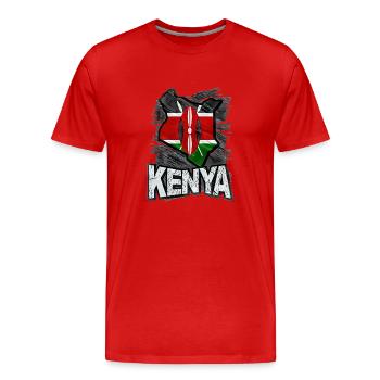 Kenya - T-shirt bio Premium Homme - rouge - Devant - Damien (186cm)