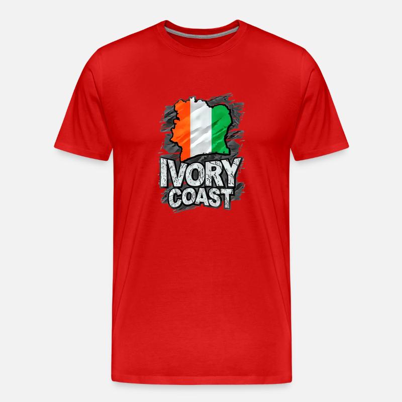 Elfenbeinküste - Männer Premium Bio T-Shirt - Rot