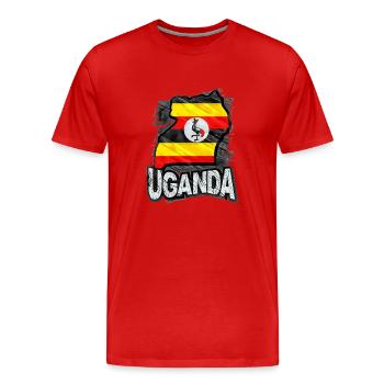 Uganda - Men's Premium Organic T-Shirt - red - Front - Damien (186cm)