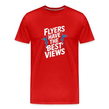 Entraînement d’équipe de pom-pom girls et de cascadeurs pour Spirit - T-shirt bio Premium Homme - rouge - Devant - Damien (186cm)