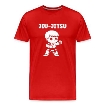 Jiu Jitsu - Männer Premium Bio T-Shirt - Rot - Vorne - Damien (186cm)