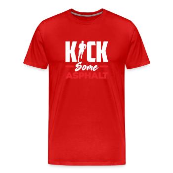 Donnez un coup de pied à la course sur asphalte - T-shirt bio Premium Homme - rouge - Devant - Damien (186cm)