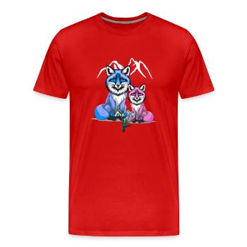renard renards enfant enfants - T-shirt bio Premium Homme - rouge - Devant - Damien (186cm)