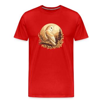 Barn Owl Schleiereulen Schleiereule - Männer Premium Bio T-Shirt - Rot - Vorne - Damien (186cm)