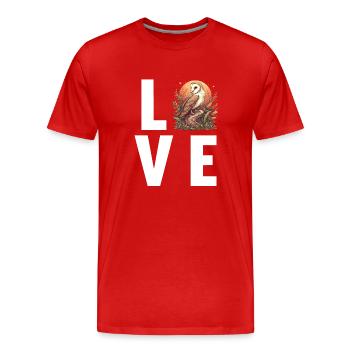 Barn Owl Schleiereulen Schleiereule - Männer Premium Bio T-Shirt - Rot - Vorne - Damien (186cm)