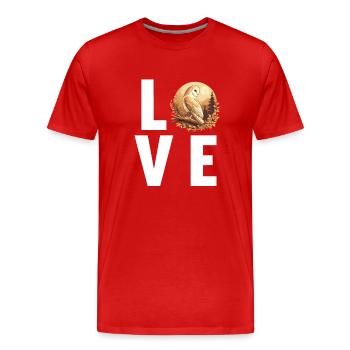 Barn Owl Schleiereulen Schleiereule - Männer Premium Bio T-Shirt - Rot - Vorne - Damien (186cm)