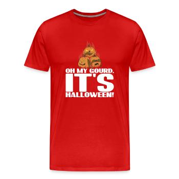 Oh ma gourde, c’est le design d’Halloween - T-shirt bio Premium Homme - rouge - Devant - Damien (186cm)