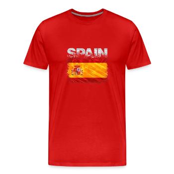 Espagne - T-shirt bio Premium Homme - rouge - Devant - Damien (186cm)