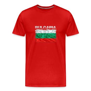 Bulgarie - T-shirt bio Premium Homme - rouge - Devant - Damien (186cm)