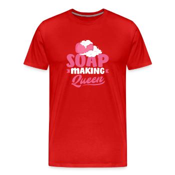 Savonnerie Reine Savonnerie - T-shirt bio Premium Homme - rouge - Devant - Damien (186cm)