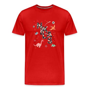 NIKLAS - Schöner Jungen Name mit Dinosaurier - Männer Premium Bio T-Shirt - Rot - Vorne - Damien (186cm)
