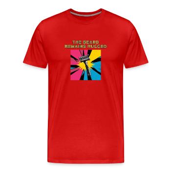 La barbe reste robuste Rasoir vintage design - T-shirt bio Premium Homme - rouge - Devant - Damien (186cm)