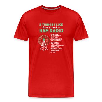 Antenne radio amateur - T-shirt bio Premium Homme - rouge - Devant - Damien (186cm)