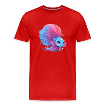 Bettas Betta Fisch Betta - Männer Premium Bio T-Shirt - Rot - Vorne - Damien (186cm)