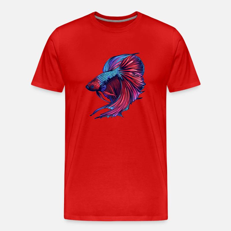 Bettas Betta Fisch Betta - Männer Premium Bio T-Shirt - Rot