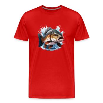 KARPFEN - Männer Premium Bio T-Shirt - Rot - Vorne - Damien (186cm)