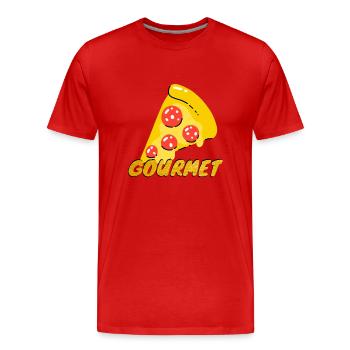 Gourmet Pizza Slices Graphic Gourmet Pizza Slice - Men's Premium Organic T-Shirt - red - Front - Damien (186cm)