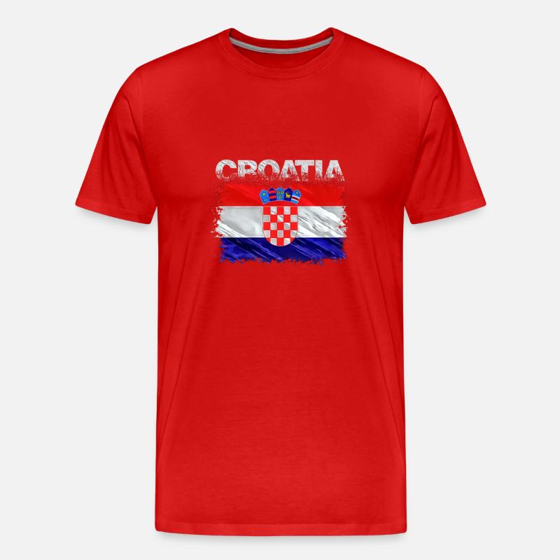 Kroatien - Männer Premium Bio T-Shirt - Rot