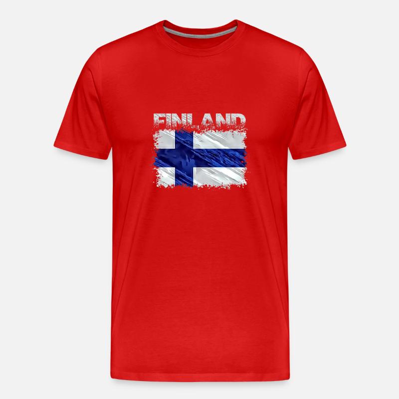Finnland - Männer Premium Bio T-Shirt - Rot
