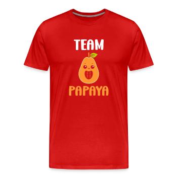 Papaya - Männer Premium Bio T-Shirt - Rot - Vorne - Damien (186cm)