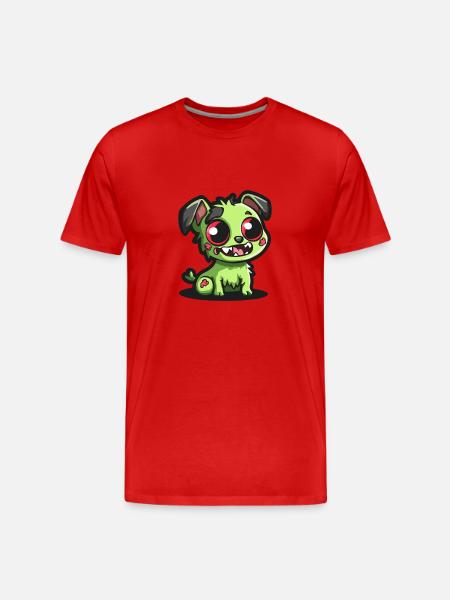 Dog Zombie Halloween Funny - Men's Premium Organic T-Shirt - red