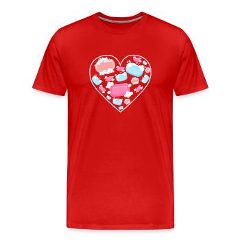 Soap hearts for cleanliness and care - Men's Premium Organic T-Shirt - red - Front - Damien (186cm)