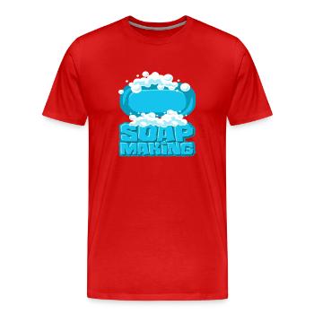 Soap Making Instructions - Men's Premium Organic T-Shirt - red - Front - Damien (186cm)