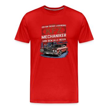 Je suis ce mécanicien automobile légendaire - T-shirt bio Premium Homme - rouge - Devant - Damien (186cm)
