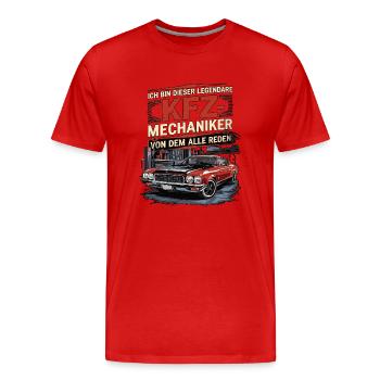 Je suis ce mécanicien automobile légendaire - T-shirt bio Premium Homme - rouge - Devant - Damien (186cm)