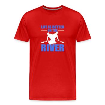 Kajak Kajakfahren Kanu Kanusport - Männer Premium Bio T-Shirt - Rot - Vorne - Damien (186cm)