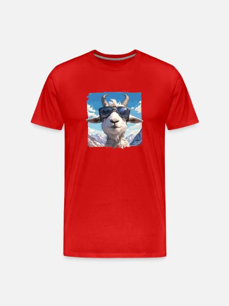Alpine Goat Bergziegen Bergziege - Männer Premium Bio T-Shirt - Rot