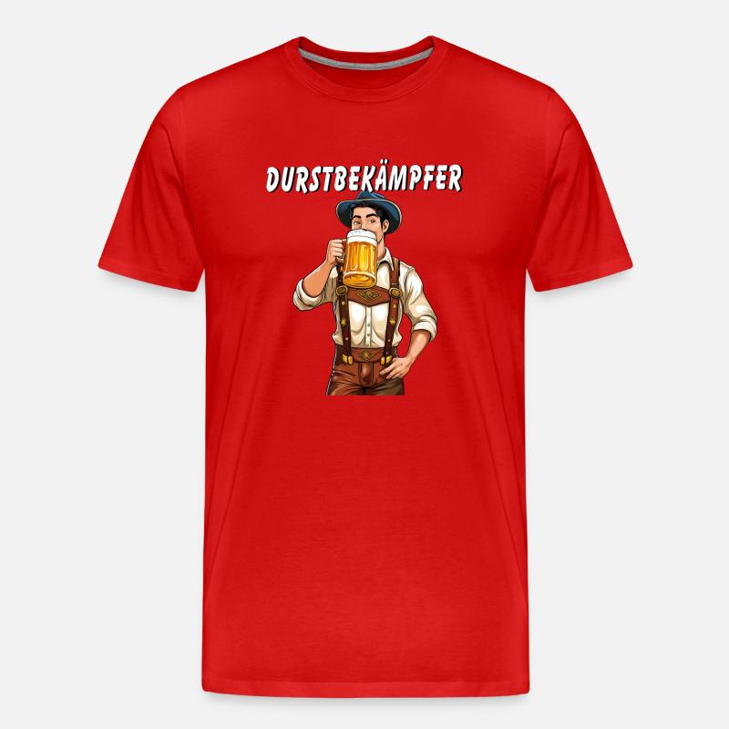 MANN Bier DURSTBEKÄMPFER - Männer Premium Bio T-Shirt - Rot
