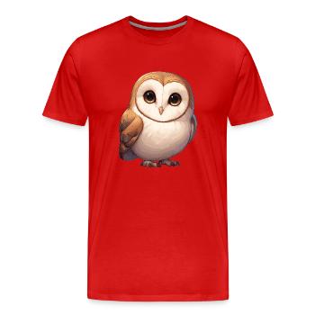 Barn Owl Schleiereulen Schleiereule - Männer Premium Bio T-Shirt - Rot - Vorne - Damien (186cm)