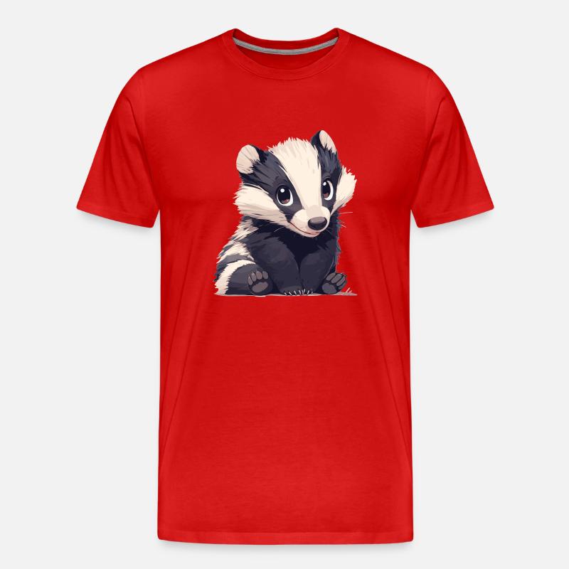 Badger Dachse Dachs - Männer Premium Bio T-Shirt - Rot