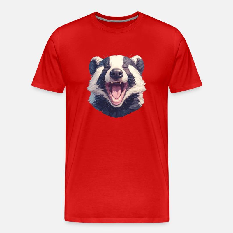 Badger Dachse Dachs - Männer Premium Bio T-Shirt - Rot
