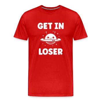 soucoupe volante - T-shirt bio Premium Homme - rouge - Devant - Damien (186cm)