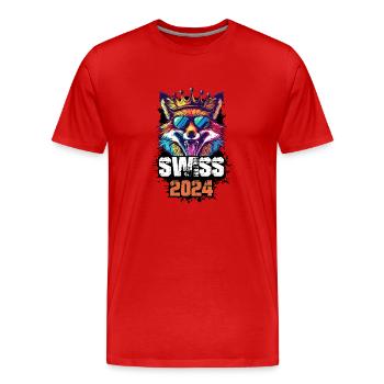 Suisse 2024 Vacances Fuchs Swiss - T-shirt bio Premium Homme - rouge - Devant - Damien (186cm)